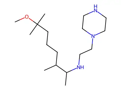 7-methoxy-3,7-dimethyl-N-(2-piperazin-1-ylethyl)octan-2-amine structure