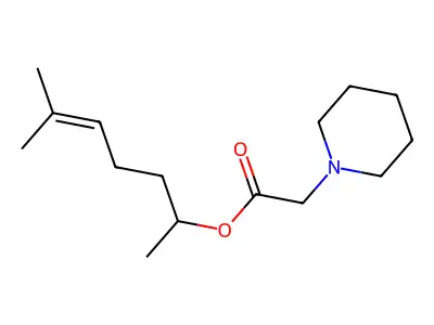 6-Methylhept-5-EN-2-YL 2-(piperidin-1-YL)acetate structure