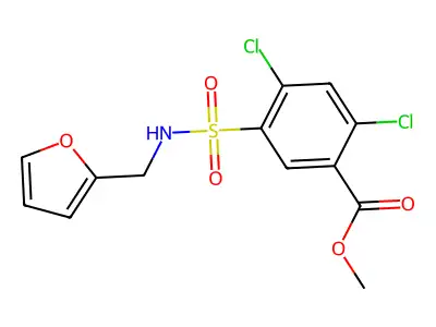 Methyl 2,4-dichloro-5-[(furan-2-ylmethyl)sulfamoyl]benzoate structure
