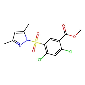 Methyl 2,4-dichloro-5-(3,5-dimethylpyrazol-1-yl)sulfonylbenzoate structure