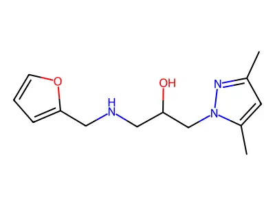 1-(3,5-Dimethyl-pyrazol-1-yl)-3-[(furan-2-ylmethyl)-amino]-propan-2-ol structure
