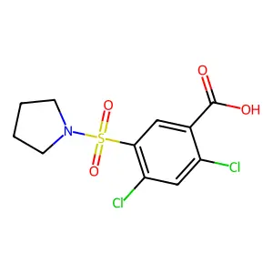 2,4-Dichloro-5-(pyrrolidin-1-ylsulfonyl)benzoic acid structure