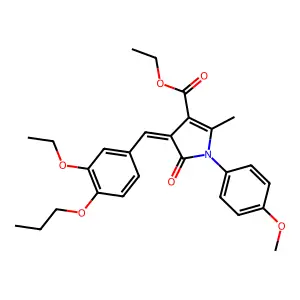 (Z)-ethyl 4-(3-ethoxy-4-propoxybenzylidene)-1-(4-methoxyphenyl)-2-methyl-5-oxo-4,5-dihydro-1H-pyrrole-3-carboxylate structure