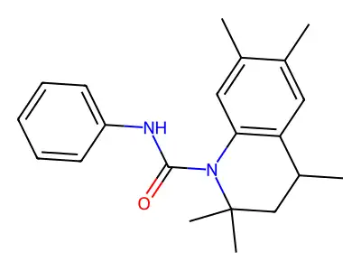 2,2,4,6,7-pentamethyl-N-phenyl-3,4-dihydroquinoline-1(2H)-carboxamide structure
