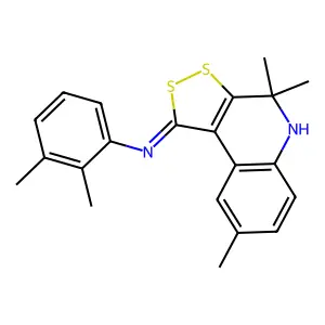 2,3-dimethyl-N-[(1Z)-4,4,8-trimethyl-4,5-dihydro-1H-[1,2]dithiolo[3,4-c]quinolin-1-ylidene]aniline structure