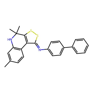 N-[(1Z)-4,4,7-trimethyl-4,5-dihydro-1H-[1,2]dithiolo[3,4-c]quinolin-1-ylidene]biphenyl-4-amine structure