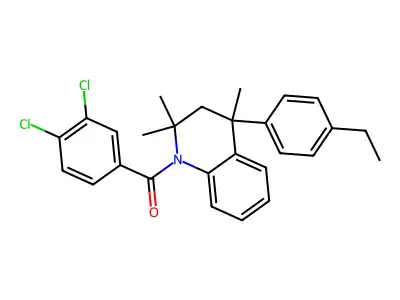 (3,4-dichlorophenyl)[4-(4-ethylphenyl)-2,2,4-trimethyl-3,4-dihydroquinolin-1(2H)-yl]methanone structure