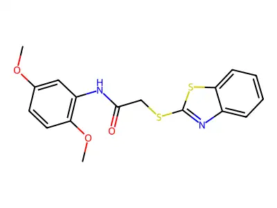 2-(1,3-benzothiazol-2-ylsulfanyl)-N-(2,5-dimethoxyphenyl)acetamide structure
