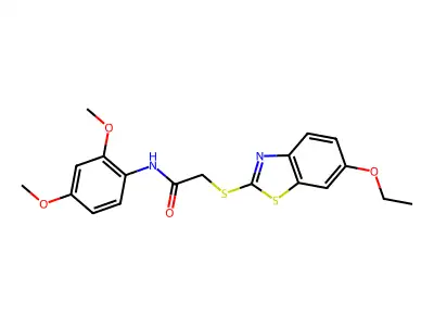 N-(2,4-dimethoxyphenyl)-2-[(6-ethoxy-1,3-benzothiazol-2-yl)sulfanyl]acetamide structure