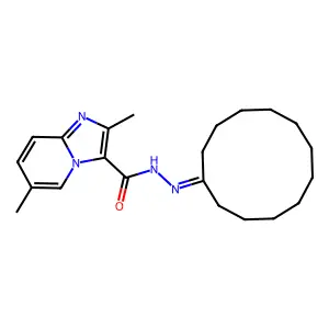 N'-cyclododecylidene-2,6-dimethylimidazo[1,2-a]pyridine-3-carbohydrazide structure