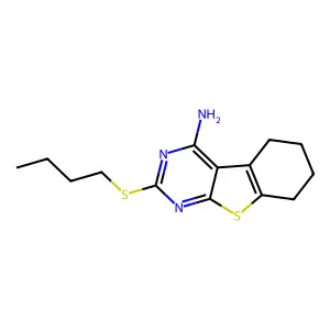 2-(Butylsulfanyl)-5,6,7,8-tetrahydro[1]benzothieno[2,3-d]pyrimidin-4-amine structure
