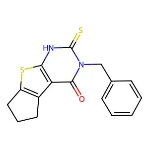 5-Benzyl-6-mercapto-1,2,3,5-tetrahydro-8-thia-5,7-diaza-cyclopenta[a]inden-4-one structure