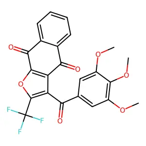 2-(trifluoromethyl)-3-(3,4,5-trimethoxybenzoyl)benzo[f][1]benzofuran-4,9-dione structure