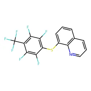 8-[2,3,5,6-Tetrafluoro-4-(trifluoromethyl)phenyl]sulfanylquinoline structure