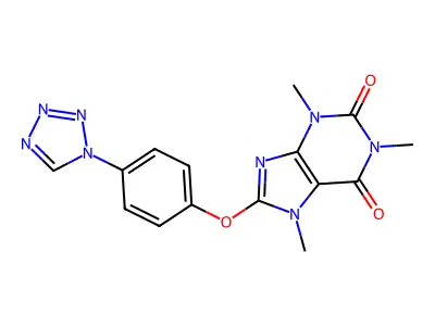 1,3,7-Trimethyl-8-[4-(tetrazol-1-yl)phenoxy]purine-2,6-dione structure