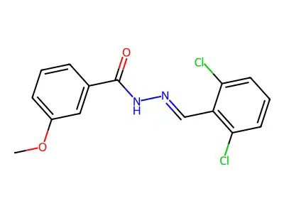 3-Methoxybenzoic acid 2-[(2,6-dichlorophenyl)methylene]hydrazide structure