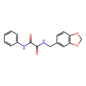 N-(1,3-benzodioxol-5-ylmethyl)-N'-phenyloxamide structure