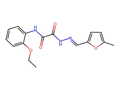 N-(2-ethoxyphenyl)-N'-[(E)-(5-methylfuran-2-yl)methylideneamino]oxamide structure