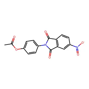 4-(5-nitro-1,3-dioxo-1,3-dihydro-2H-isoindol-2-yl)phenyl acetate structure