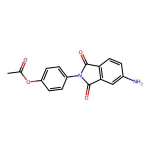 4-(5-amino-1,3-dioxo-1,3-dihydro-2H-isoindol-2-yl)phenyl acetate structure