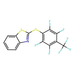 2-[2,3,5,6-Tetrafluoro-4-(trifluoromethyl)phenyl]sulfanyl-1,3-benzothiazole structure