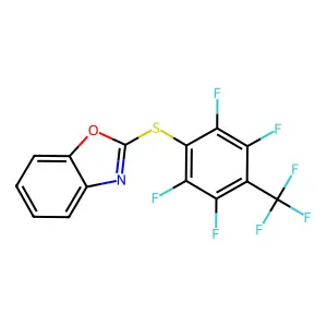 2-{[2,3,5,6-Tetrafluoro-4-(trifluoromethyl)phenyl]sulfanyl}-1,3-benzoxazole structure