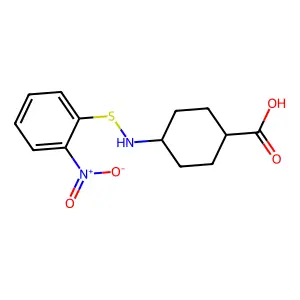 4-(((2-Nitrophenyl)thio)amino)cyclohexanecarboxylic acid structure