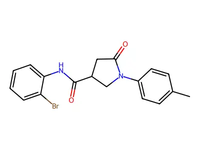 N-(2-bromophenyl)-1-(4-methylphenyl)-5-oxopyrrolidine-3-carboxamide structure