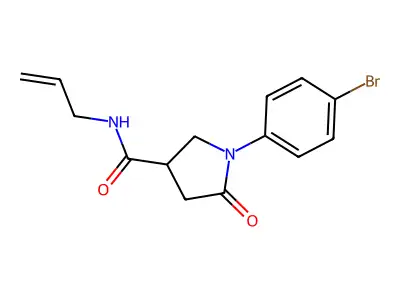 1-(4-bromophenyl)-5-oxo-N-prop-2-enylpyrrolidine-3-carboxamide structure