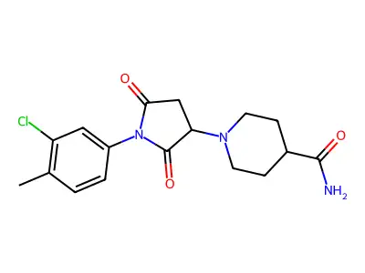 1-[1-(3-Chloro-4-methylphenyl)-2,5-dioxopyrrolidin-3-yl]piperidine-4-carboxamide structure