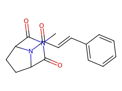 3-Methyl-8-(3-phenylprop-2-enoyl)-3,8-diazabicyclo[3.2.1]octane-2,4-dione structure