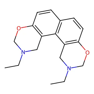 2,11-Diethyl-2,3,11,12-tetrahydro-1h,10h-naphtho[1,2-e:8,7-e']bis[1,3]oxazine structure