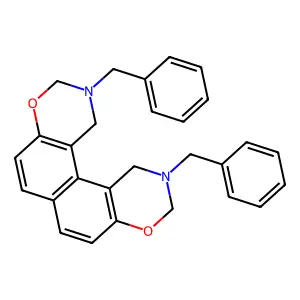2,11-Dibenzyl-2,3,11,12-tetrahydro-1h,10h-naphtho[1,2-e:8,7-e']bis[1,3]oxazine structure