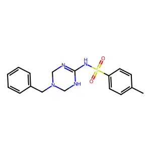 N-(5-benzyl-1,4,5,6-tetrahydro-1,3,5-triazin-2-yl)-4-methylbenzenesulfonamide structure