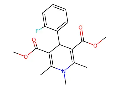 dimethyl 4-(2-fluorophenyl)-1,2,6-trimethyl-1,4-dihydropyridine-3,5-dicarboxylate structure