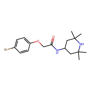 2-(4-bromophenoxy)-N-(2,2,6,6-tetramethylpiperidin-4-yl)acetamide structure