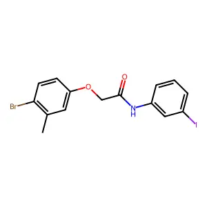 2-(4-bromo-3-methylphenoxy)-N-(3-iodophenyl)acetamide structure