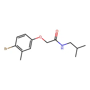 2-(4-bromo-3-methylphenoxy)-N-(2-methylpropyl)acetamide structure