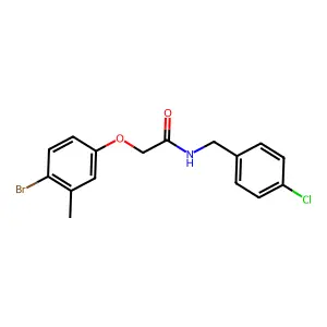 2-(4-bromo-3-methylphenoxy)-N-[(4-chlorophenyl)methyl]acetamide structure