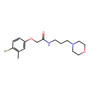 2-(4-bromo-3-methylphenoxy)-N-(3-morpholin-4-ylpropyl)acetamide structure