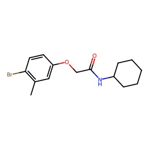 2-(4-bromo-3-methylphenoxy)-N-cyclohexylacetamide structure