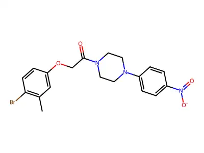 2-(4-Bromo-3-methylphenoxy)-1-[4-(4-nitrophenyl)piperazin-1-yl]ethanone structure