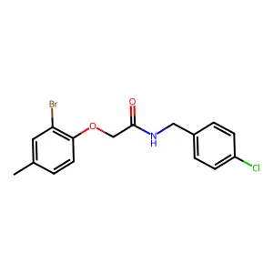 2-(2-bromo-4-methylphenoxy)-N-[(4-chlorophenyl)methyl]acetamide structure