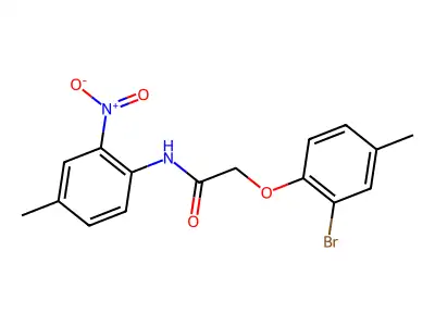 2-(2-bromo-4-methylphenoxy)-N-(4-methyl-2-nitrophenyl)acetamide structure