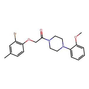 2-(2-Bromo-4-methylphenoxy)-1-[4-(2-methoxyphenyl)piperazin-1-yl]ethanone structure