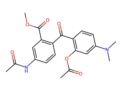 4'-Acetamido-2-acetoxy-4-dimethylamino-2'-methoxycarbonyl-benzophenone structure