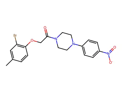 2-(2-Bromo-4-methylphenoxy)-1-[4-(4-nitrophenyl)piperazin-1-yl]ethanone structure
