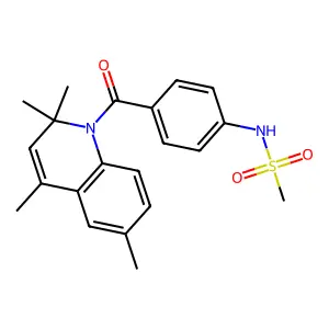 N-[4-(2,2,4,6-tetramethylquinoline-1-carbonyl)phenyl]methanesulfonamide structure