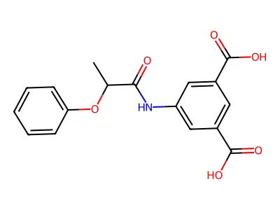 5-[(2-Phenoxypropanoyl)amino]benzene-1,3-dicarboxylic acid structure