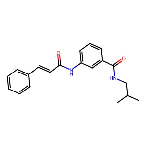 N-(2-methylpropyl)-3-[[(E)-3-phenylprop-2-enoyl]amino]benzamide structure